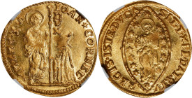 ITALY. Venice. Zecchino (Ducat), ND (1709-22). Venice Mint. Giovanni II Cornaro. NGC MS-64.
Fr-1372; KM-481. Weight: 3.48 gms. Featuring highly lustr...