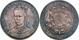 MADAGASCAR. Silver 5 Francs Pattern, 1895. London (Pinches) Mint. Ranavalona III. PCGS SPECIMEN-62.
Dav-516; KMX-M4; Lec-37. Mintage: 25. Already spo...