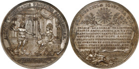 NETHERLANDS. Utrecht. 100th Anniversary of Utrecht University Silver Medal, 1736. PCGS MS-64.
Van Loon-IV, 104. By J. Drappentier. Diameter: 65mm. Ob...