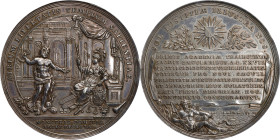 NETHERLANDS. Utrecht. 100th Anniversary of Utrecht University Silver Medal, 1736. PCGS MS-62.
Van Loon-IV, 104. By J. Drappentier. Diameter: 65mm. Ob...