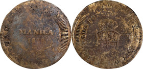 PHILIPPINES. Philippines - Peru. 8 Reales, 1828. Manila Mint. Ferdinand VII. NGC VG-10.
KM-25; Basso-52; PNM#6-20; PNM#16-30; Cacho-Type I CS-015. Ty...