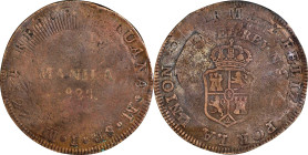 PHILIPPINES. Philippines - Peru. 8 Reales, 1828. Manila Mint. Ferdinand VII. NGC Good-06.
KM-25; Basso-52; PNM#6-20; PNM#16-30; Cacho-Type I CS-015. ...