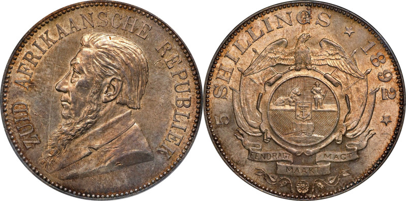 SOUTH AFRICA. 5 Shillings, 1892. Berlin Mint. PCGS MS-61.
KM-8.1; Hern-Z37. Min...