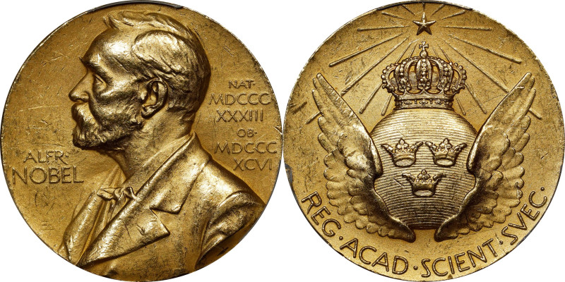 SWEDEN. Nobel Nominating Committee for Physics or Chemistry Gold Medal, 1943. Ro...