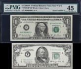 Lot of (2) Fr. 1930-B* & 2113-F*. 1963-2003A $1 & $50 Federal Reserve Star Notes. New York & Atlanta. Very Fine to PMG Choice Extremely Fine 45. Low S...