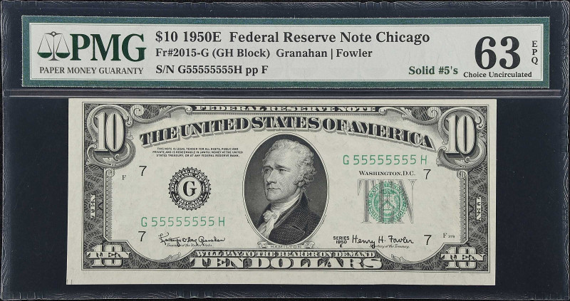 Fr. 2015-G. 1950E $10 Federal Reserve Note. Chicago. PMG Choice Uncirculated 63 ...