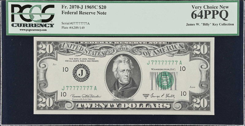 Fr. 2070-J. 1969C $20 Federal Reserve Note. Kansas City. PCGS Currency Very Choi...