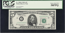 Fr. 1968-J. 1963A $5 Federal Reserve Note. Kansas City. PCGS Currency Choice About New 58 PPQ. Fancy Serial Number.
Five dollar Ten Million serial nu...