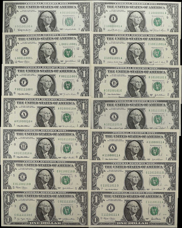 Lot of (14). 1963-2003A $1 Federal Reserve Notes. Choice Uncirculated.
If you h...