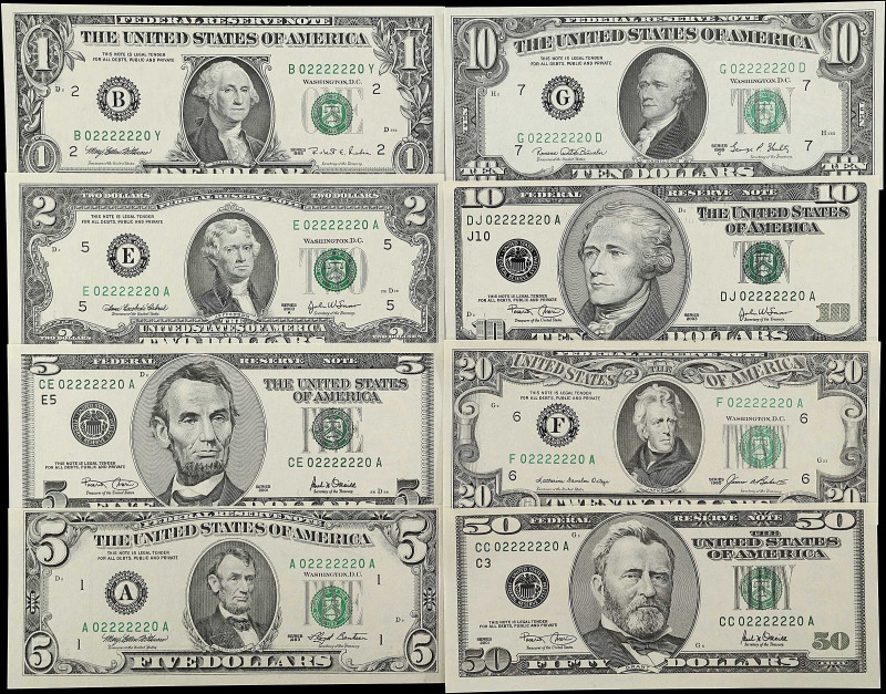 Lot of (10). 1969C-2003A $1, $2, $5, $10, $20 & $50 Federal Reserve Notes. Choic...