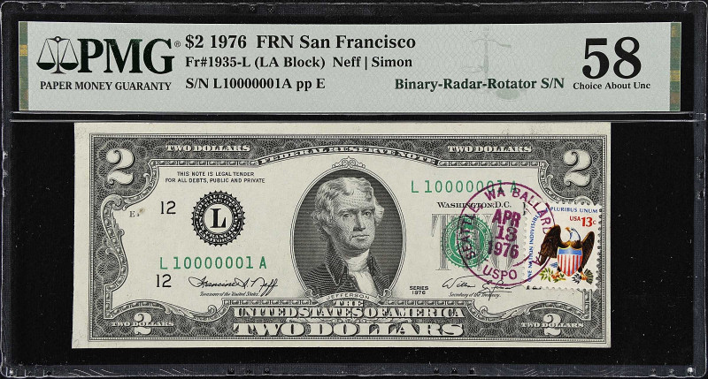 Fr. 1935-L. 1976 $2 Federal Reserve Note. San Francisco. PMG Choice About Uncirc...