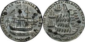 "1778-1779" (ca. 1780) Rhode Island Ship Medal. Betts-563, W-1745. Wreath Below Ship, Pewter. Unc Details--Environmental Damage (PCGS).
A generally b...
