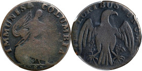 1787 Immunis Columbia Copper / Large Eagle Reverse. W-5680. Rarity-4+. Plain Edge, Narrow Planchet. Good-4 (PCGS).
A pleasing, if well circulated exa...