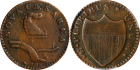 1786 New Jersey Copper. Maris 20-N, W-4905. Rarity-4. Wide Shield, Drunken Die Cutter. VF-30 (PCGS).
Although outside of the Condition Census for thi...