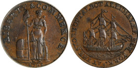 1795 Talbot, Allum & Lee Cent. Fuld-1, W-8620. Rarity-1. Lettered Edge: WE PROMISE TO PAY THE BEARER ONE CENT. AU-53 (PCGS).
A boldly defined, minima...