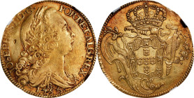 BRAZIL. Jose I. 1756-R 6400 Reis. Rio de Janeiro Mint. Fr-65, KM-172.2. Excavation Recovery (NGC).
Delicate red coloration is visible at the edges wi...