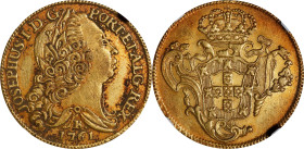 BRAZIL. Jose I. 1761-B 6400 Reis. Bahia Mint. Fr-69, KM-172.1. Excavation Recovery (NGC).
Presenting bold details with reddish-orange tone, and some ...