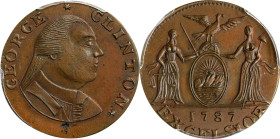 "1787" (ca. 1869) Excelsior Copper. George Clinton. Bolen Copy. Musante JAB-37, Kenney-8, W-14390. Copper. MS-63 BN (PCGS).
28 mm. With hints of fade...