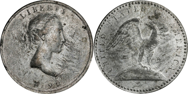 Cast Copy 1792 (ca. 19th Century) Eagle on Globe Quarter Dollar. Lead. Judd-12, ...