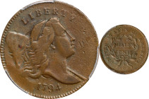 1794 Liberty Cap Half Cent. C-4a. Rarity-3. Normal Head. Small Edge Letters. VF Details--Surfaces Smoothed (PCGS).
Bold to sharp mid-grade circulated...