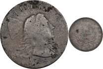 1794 Liberty Cap Cent. S-20B. Rarity-4+. Head of 1793. VF Details--Environmental Damage (PCGS).
Like all of the Head of '93 Cents, the shallow engrav...