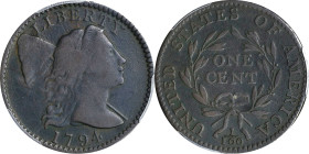 1794 Liberty Cap Cent. S-72. Rarity-2. Head of 1795. VF Details--Environmental Damage (PCGS).
Among the various die varieties of the Head of 1795 typ...