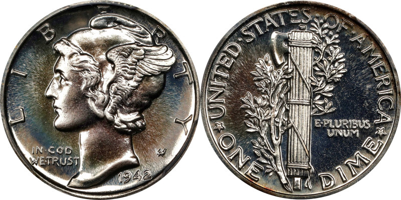 1942 Mercury Dime. Proof-68+ (PCGS).
An exceptional Superb Gem Proof from the f...