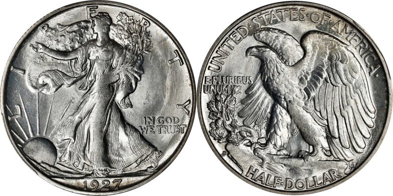 1927-S Walking Liberty Half Dollar. MS-64 (PCGS). CAC.
This satiny example is m...