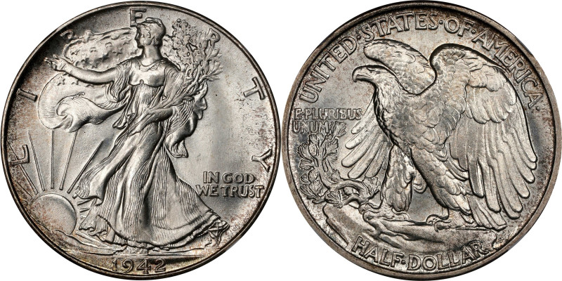 1942 Walking Liberty Half Dollar. MS-67+ (NGC). CAC.
This is a beautiful Superb...