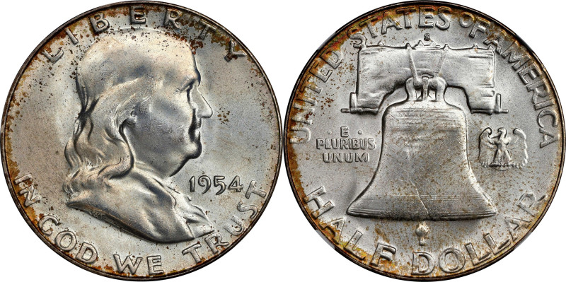 1954-S Franklin Half Dollar. MS-67+ (NGC). CAC.
Smooth satin luster with an ove...