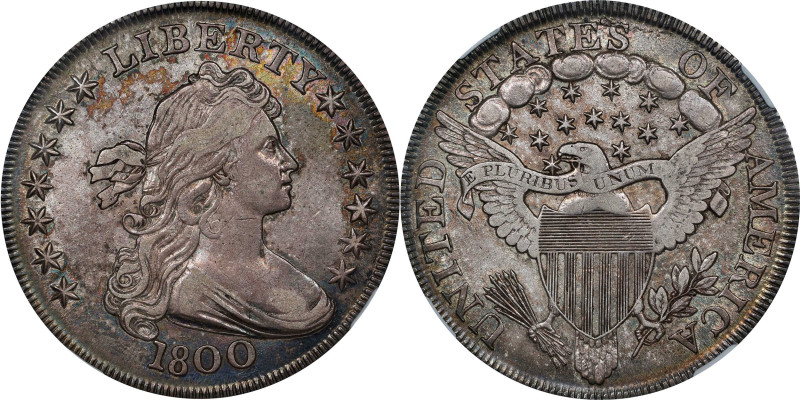 1800 Draped Bust Silver Dollar. BB-187, B-16. Rarity-2. EF-45 (NGC). CAC.
A lus...