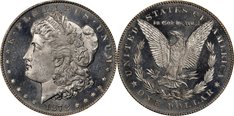 1878-CC Morgan Silver Dollar. MS-65 PL (PCGS). CAC. OGH.
This delightful 1878-C...