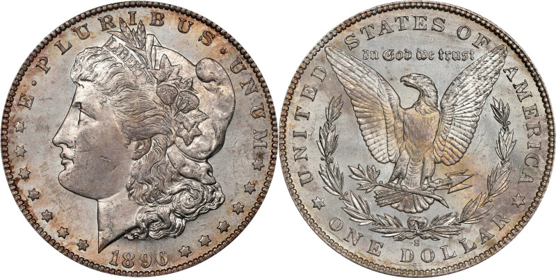 1896-S Morgan Silver Dollar. MS-63 (PCGS).
Swirling mint luster and sharp desig...