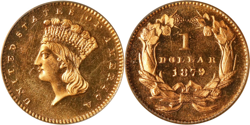 1879 Gold Dollar. MS-64 (PCGS). CAC. OGH.
Lovely prooflike surfaces are further...