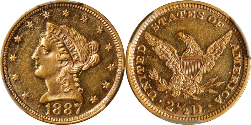 1887 Liberty Head Quarter Eagle. MS-61 PL (PCGS).
Cataloged by us (Stack's) in ...