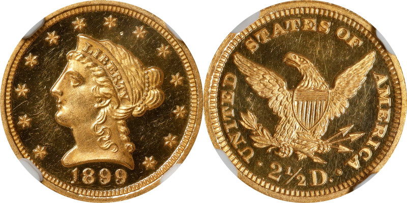 1899 Liberty Head Quarter Eagle. JD-1, the only known dies. Rarity-4. Proof-63+ ...