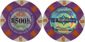 2016 BTCC 500K Bits "Poker Chip" 0.5 Bitcoin. Loaded. Firstbits 1PZcvNLUM. Serial No. A00593. Series C. Clay Composite. MS-70 (PCGS).
Loaded with 0.5...