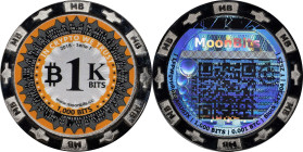 2018 MoonBits 1K Bits 0.001 Bitcoin. Loaded. Firstbits 112kAXp. Serial No. T2525. Silver-Finish Metal Alloy. MS-68 (PCGS).
Loaded with 0.001 BTC. A d...