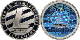 2013 Lealana 5 Litecoin. Loaded. Firstbits LTC5J4Mz. Serial No. 1911. Black Address, Serialized. Silver. Proof-69 Deep Cameo (PCGS).
Loaded with 5 LT...