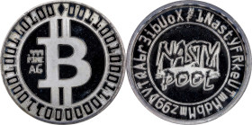2014 Nasty Pool Bitcoin-Themed Silver Token. 1 Gram of .999 Fine Silver. MS-69 PL (ICG).
Unfunded and non-loaded. This issue is actually a follow up ...