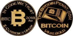 2018 Bitcoin Penny Co. Bitcoin-Themed Gold Token. 1/4oz .9999 Fine Gold. AU Mintmark. MS-63 PL (ICG).
Unfunded and non-loaded. This is an astounding ...
