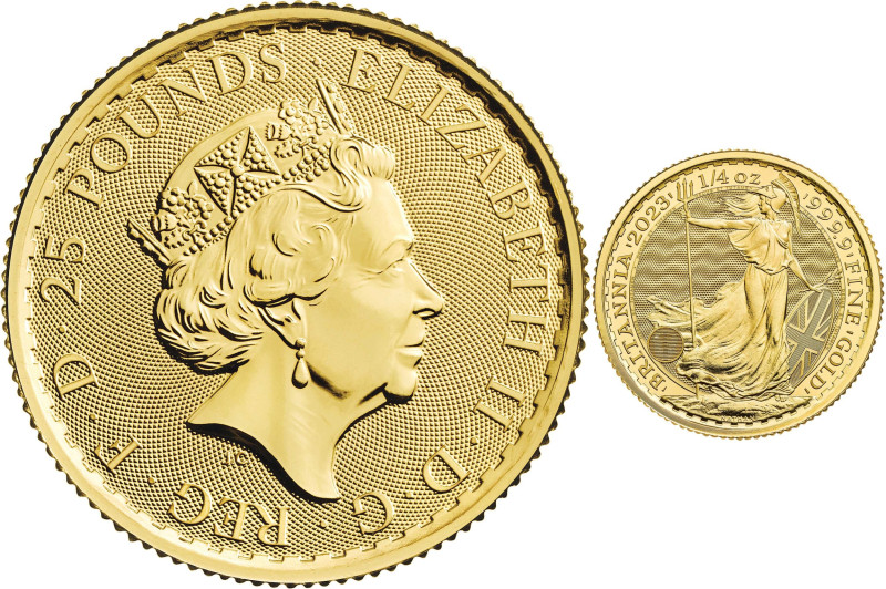 2023 Royal Succession Gold 1/4 Ounce Britannia, #9 to Last Coin Struck Under Que...