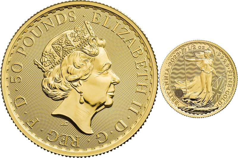 2023 Royal Succession Gold 1/2 Ounce Britannia, #7 to Last Coin Struck Under Que...