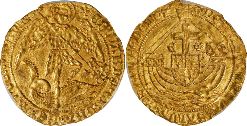 GREAT BRITAIN. Angel, ND (1480-83). London Mint; mm: Cinquefoil. Edward IV (Seco...