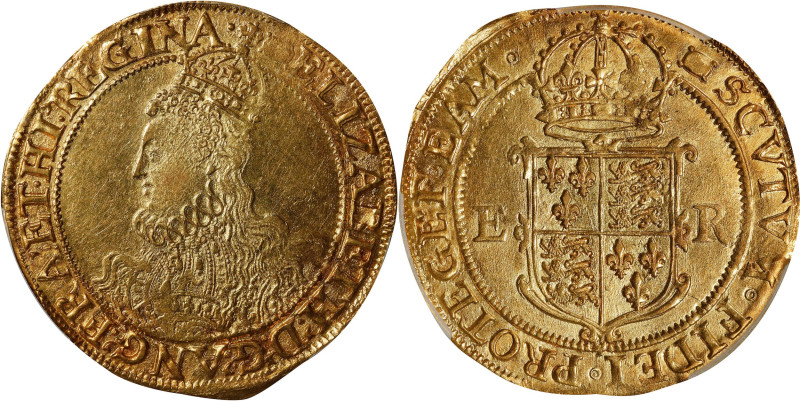 GREAT BRITAIN. Pound, ND (1594-96). London Mint; mm: Woolpack. Elizabeth I. PCGS...