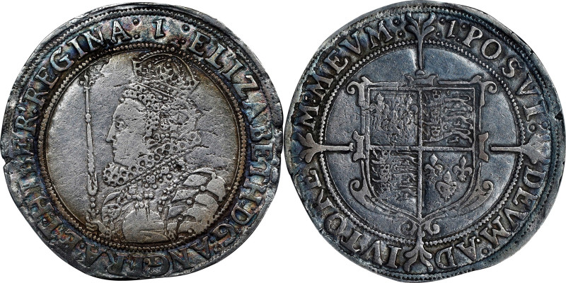 GREAT BRITAIN. 1/2 Crown, "1" (1601). London Mint; mm: 1. Elizabeth I. PCGS Genu...