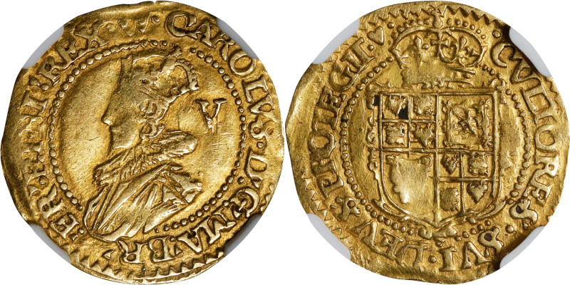 GREAT BRITAIN. Gold Crown, ND (1629-30). London Mint; mm: Heart. Charles I. NGC ...