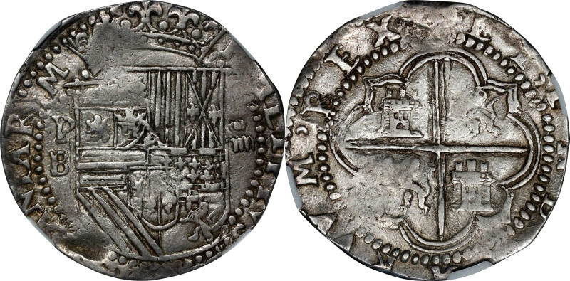 BOLIVIA. Cob 4 Reales, ND (1574-86)-P B. Potosi Mint. Philip II. NGC VF-30.
KM-...