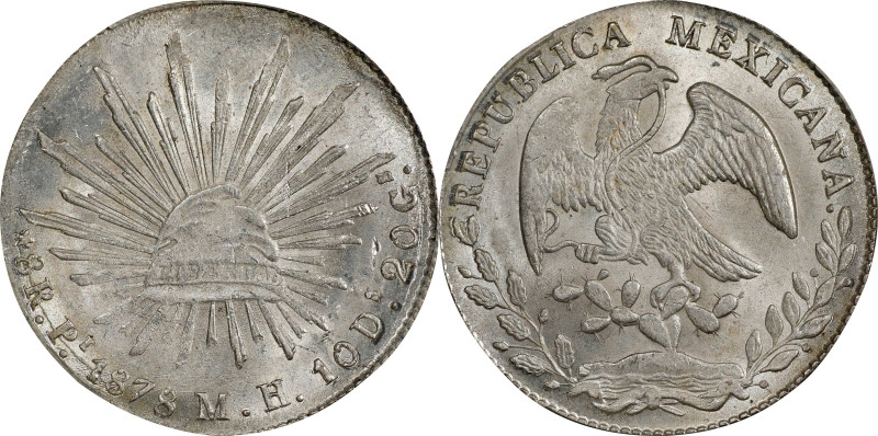 MEXICO. 8 Reales, 1878-Pi MH. Potosi Mint. PCGS MS-63.
KM-377.12; DP-Pi64. Fair...