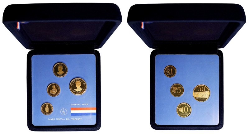 PARAGUAY. Gold Proof Set (4 Pieces), 1980. Rio de Janeiro Mint. CHOICE PROOF.
M...